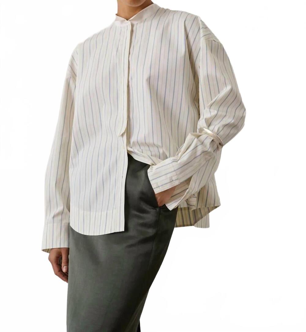 NEW SOEUR idesia shirt in ecru/bleu